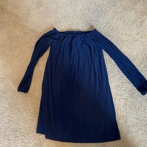 Over the shoulder pleated dress
